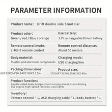 Remote Control Toy Car Double-sided Stunt Car RC Dump Truck Children's Remote Control Drift Off-road Vehicle 2.4G Rechargeable Usb
