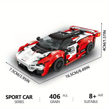 Super Racing Sport Car Mini Model, Car Building Blocks, Red Car City Creative Bricks Toy, Technical Education Toys For Children Gifts