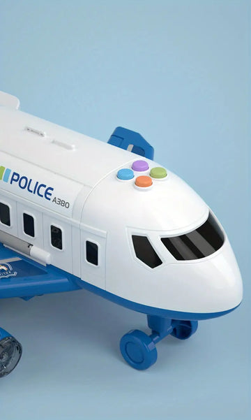 Toy Airplane For Children, Boys, With Puzzle And Durable Large Alloy Car,With Track And Transformable Model, Perfect For Birthday Gifts