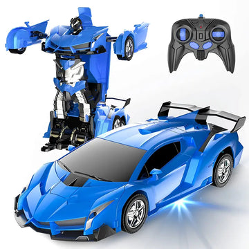 2.4Ghz Long Distance Remote Control Car 1:18 Scale Model Racing Car,  With One-Button Deformation, 360°Drifting, Transforming Car , Transforming  Robot RC Car,  For 8+Years Boys Kids