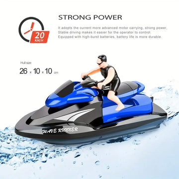 RC Motor Boat For Kids And Adults, Remote Control Boat For Pools And Lakes, 2.4GHZ 20KM/H High Speed Electric Racing Watercraft Boat For Boys And Girls