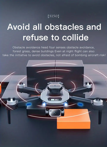 New S150 RC UAV Professional-grade Brushless Motor Intelligent Four-sided Obstacle Avoidance Optical Flow Positioning ESC Dual HD Camera 18 Minutes Battery Life 3.7V2000mAH Lithium Battery